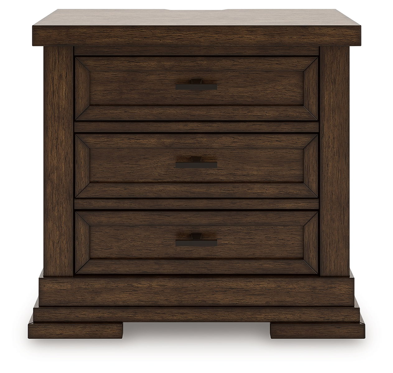 Taffenbrook - Three Drawer Night Stand - Medium Brown - Image 3