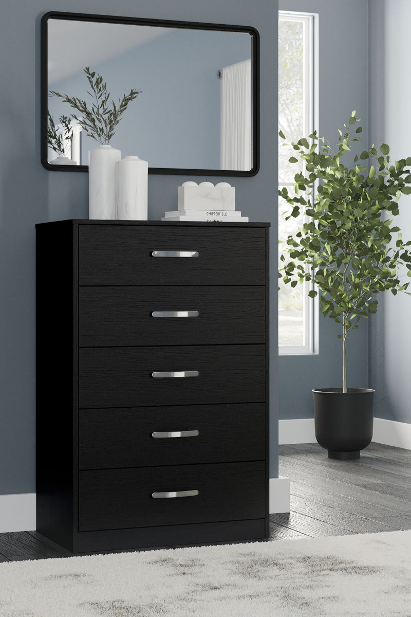 Finch - Five Drawer Chest - 46" Height - Black - Image 3