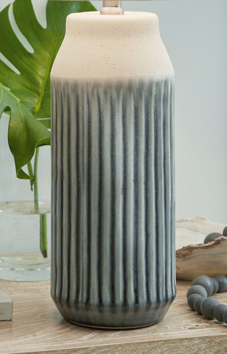 Afener - Ceramic Table Lamp (Set of 2) - Blue / Beige - Image 4