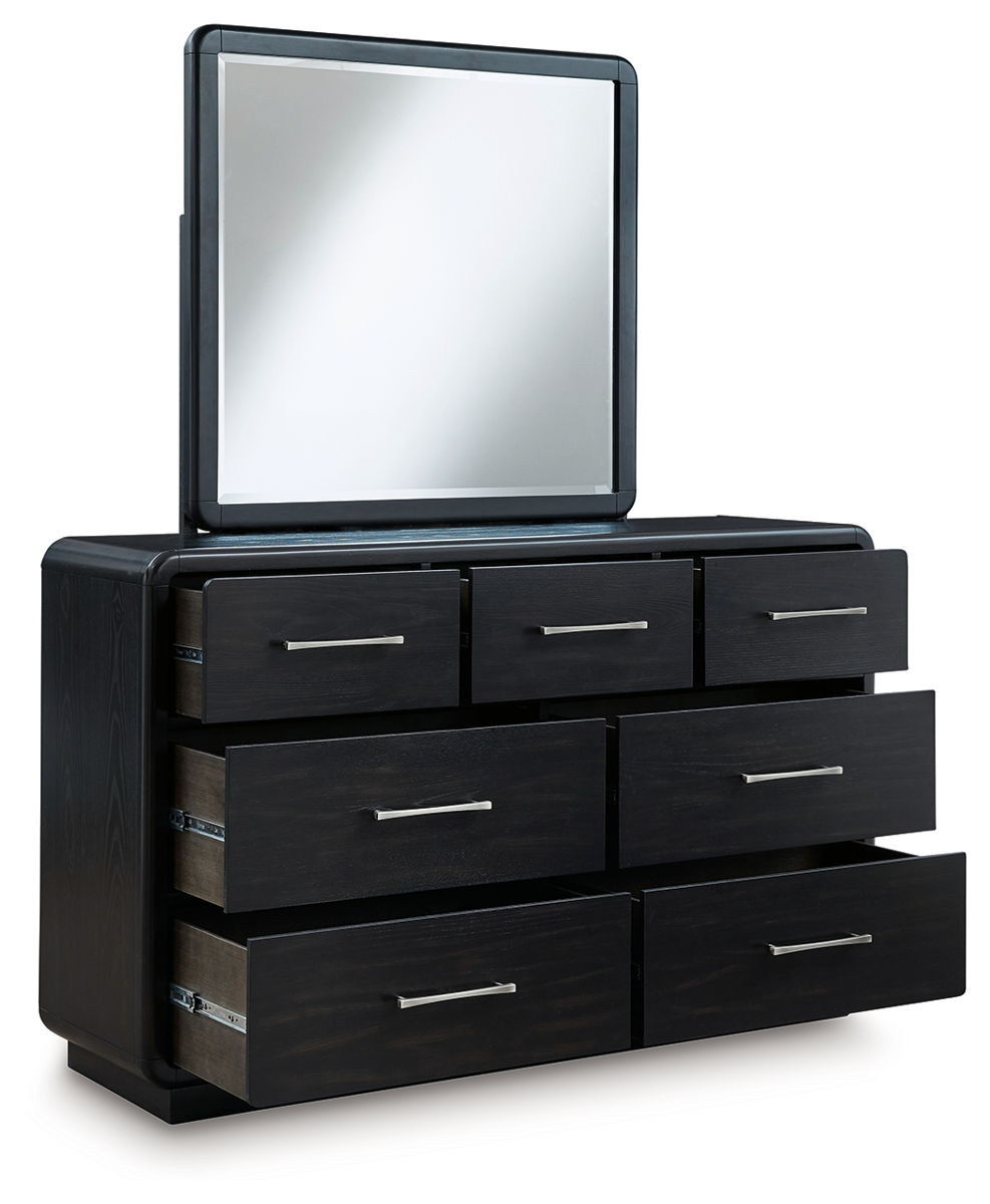 Rowanbeck - Dresser And Mirror - Black - Image 3