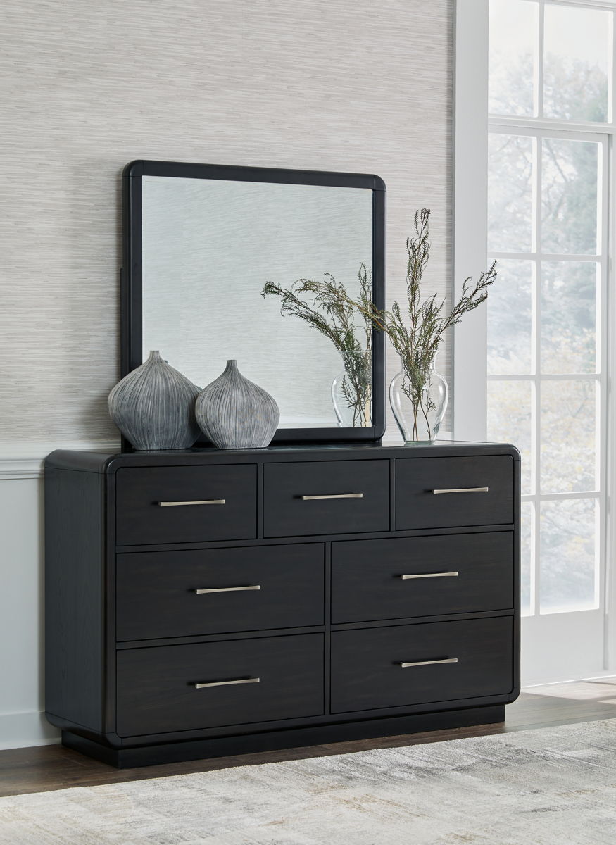 Rowanbeck - Dresser And Mirror - Black - Image 4