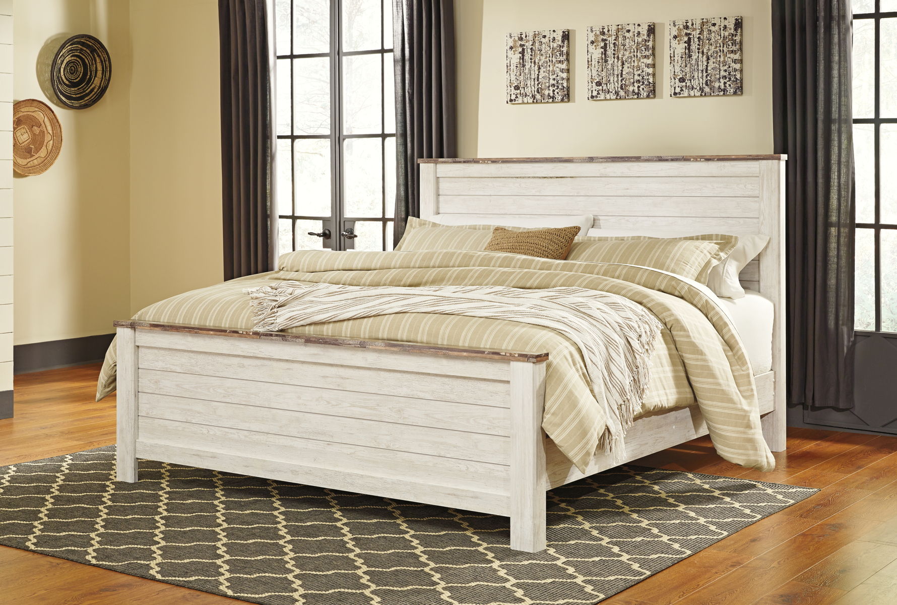 Willowton - King/Cal King Panel Headboard - Whitewash - Image 3