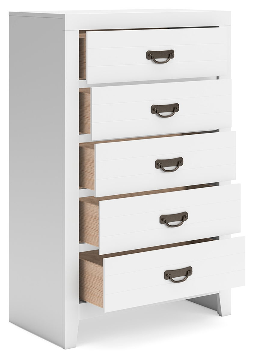 Binterglen - Five Drawer Chest - White - Image 3