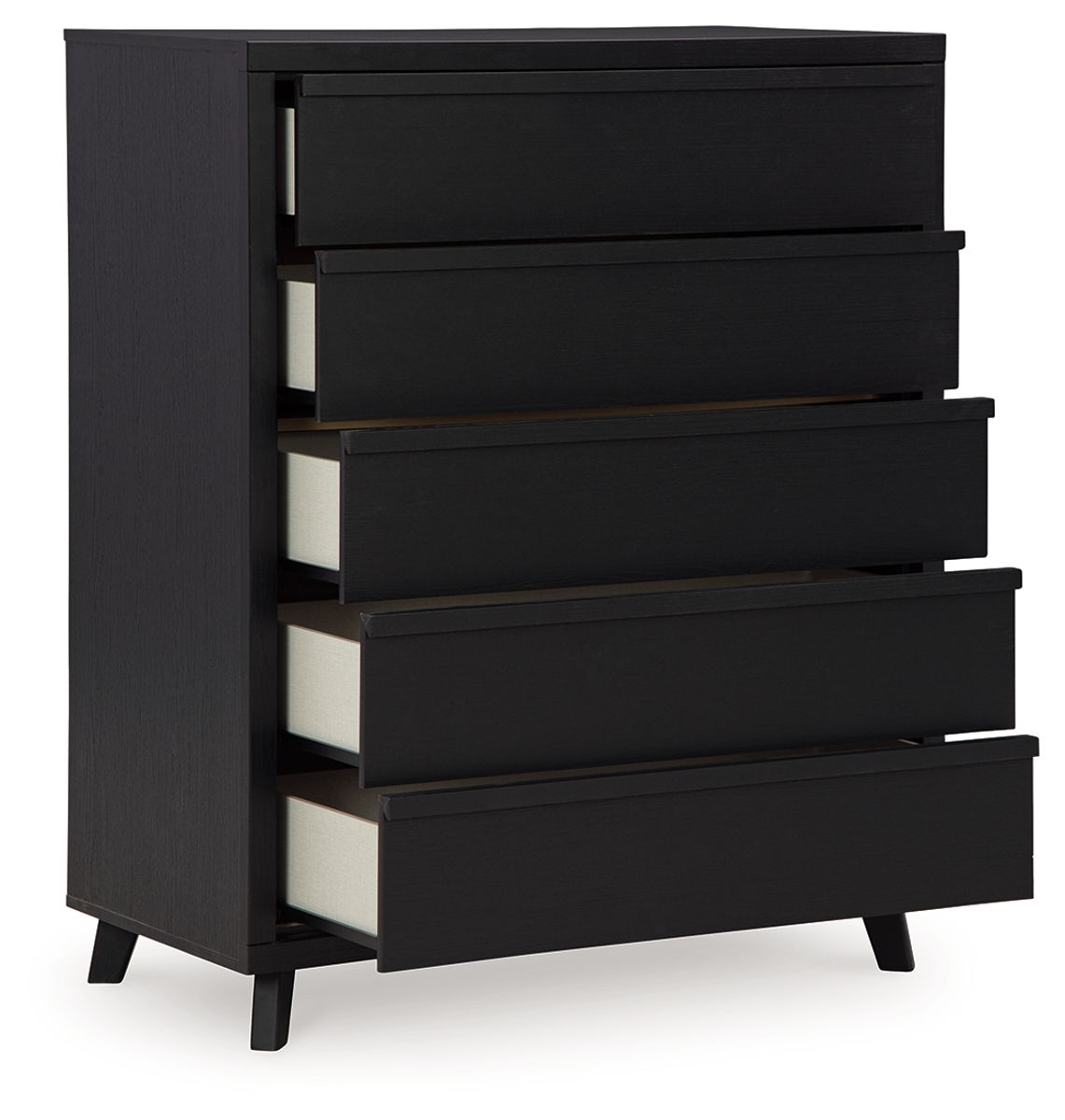 Danziar - Five Drawer Wide Chest - Black - Image 4