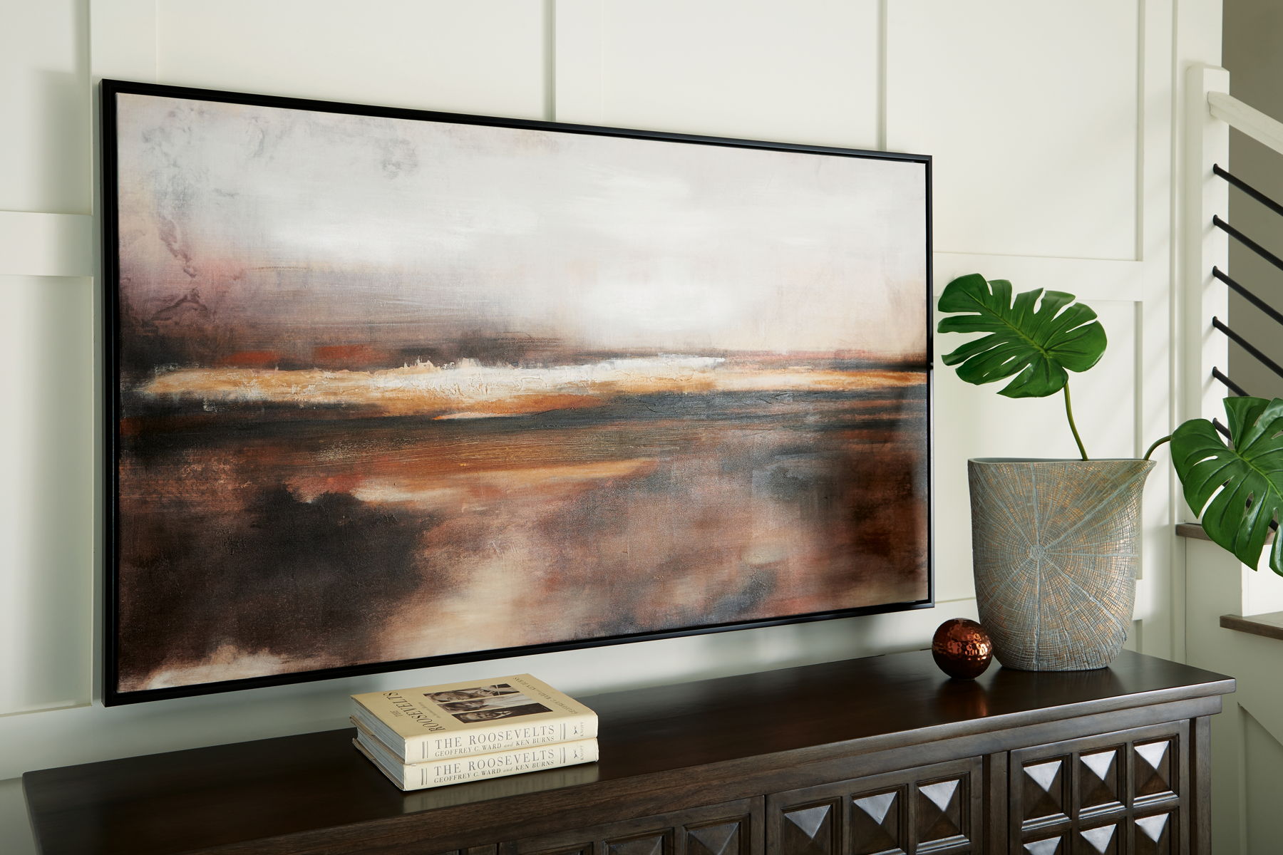 Drewland - Wall Art - Black / Brown / Orange - Image 4