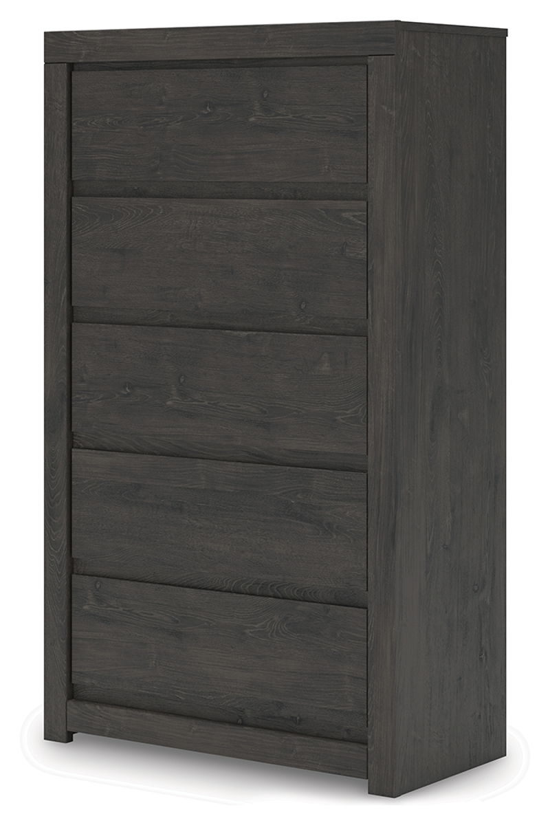 Fraluna - Five Drawer Chest - Charcoal - Image 4