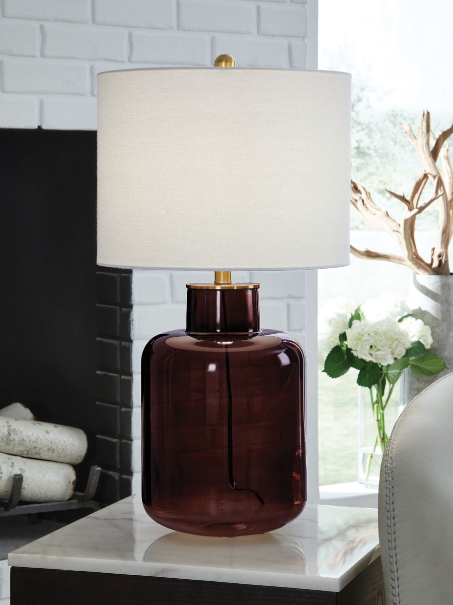 Mette - Glass Table Lamp - Brown / Gold Finish - Image 2