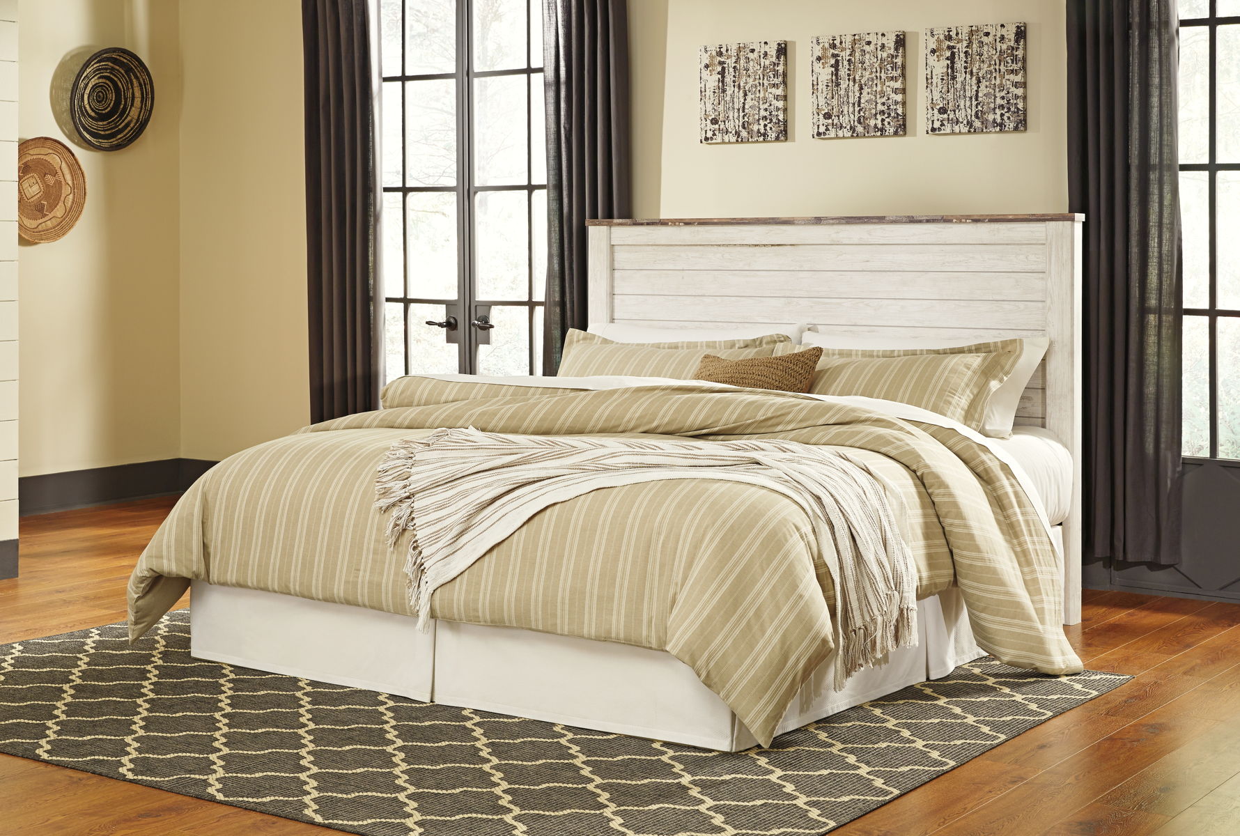 Willowton - King/Cal King Panel Headboard - Whitewash - Image 2