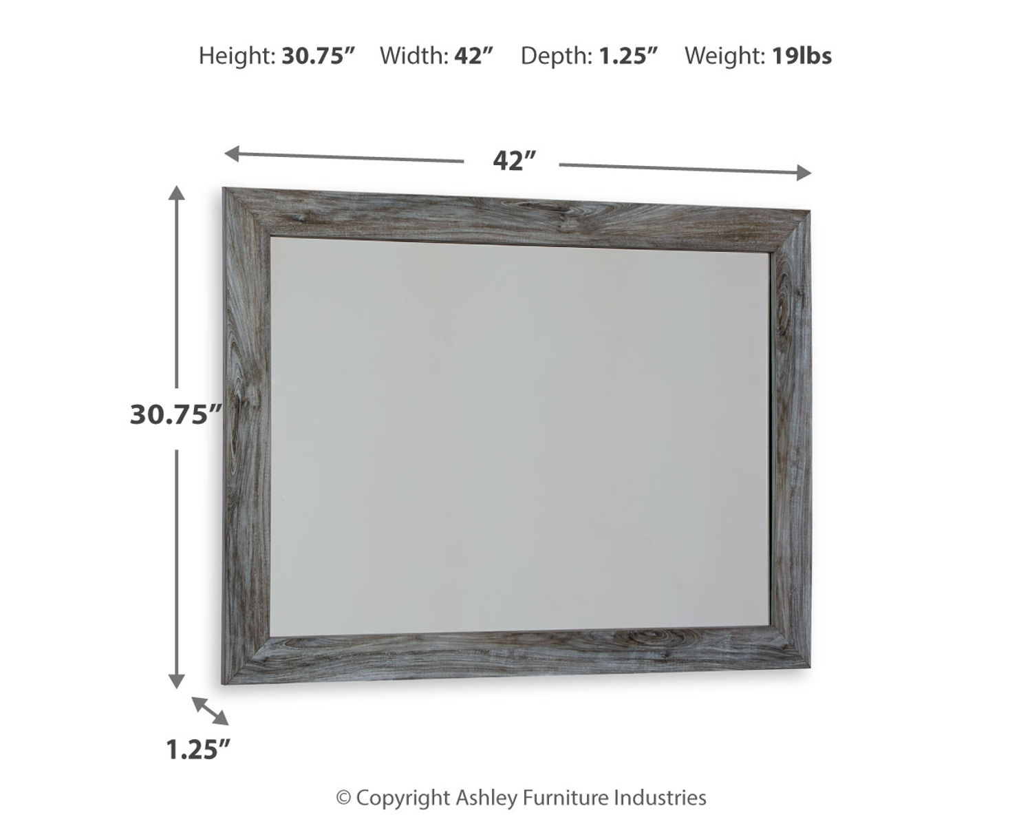 Baystorm - Bedroom Mirror - Gray - Image 3