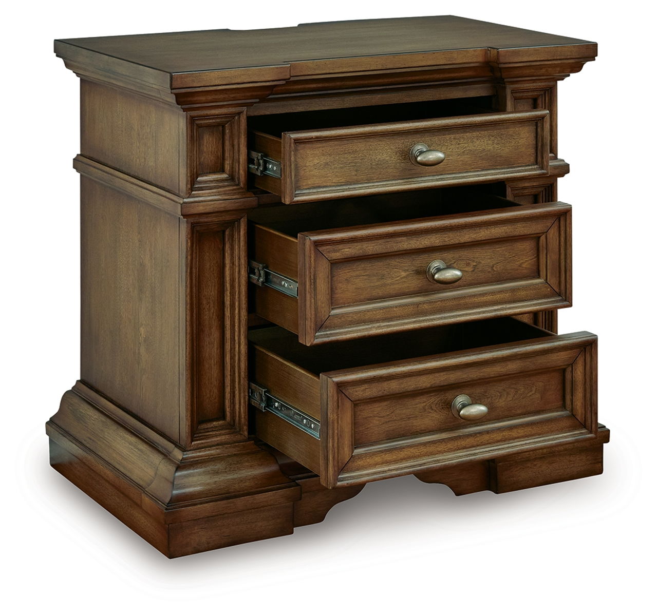 Frantanna - Three Drawer Night Stand - Brown - Image 2
