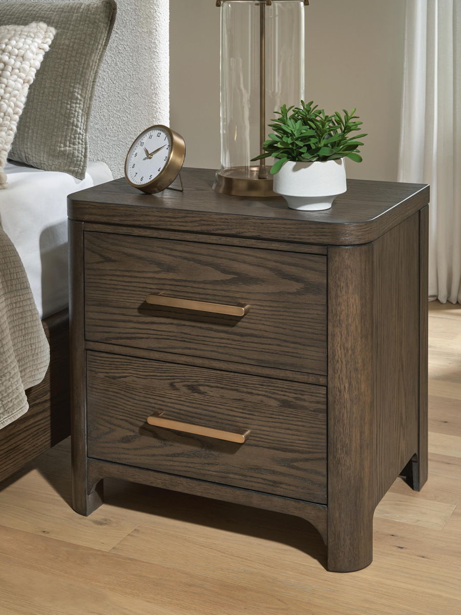 Radkin - Two Drawer Night Stand - Burnished Brown - Image 3