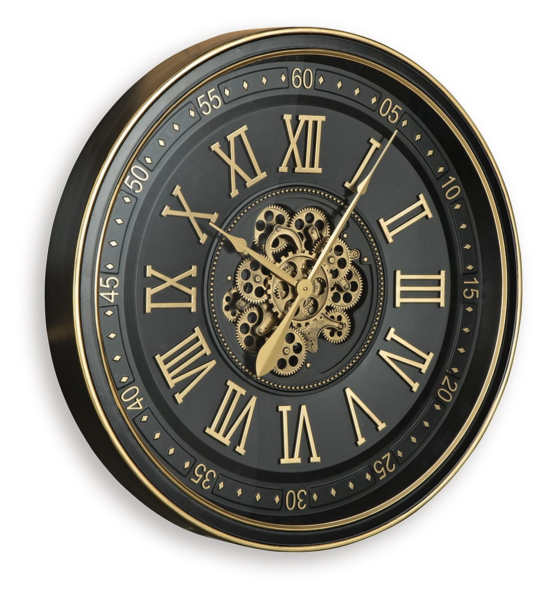 Dairton - Wall Clock - Black / Gold Finish - Image 4