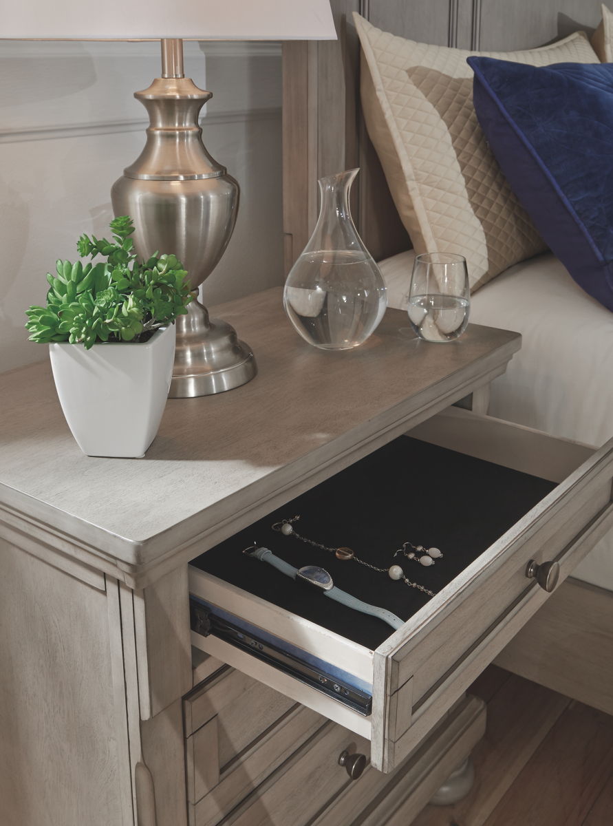 Lettner - Two Drawer Night Stand - Light Gray - Image 4