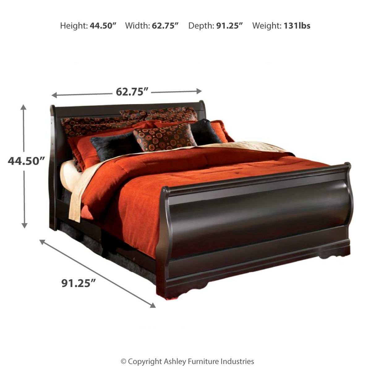 Huey Vineyard - Sleigh Bed - Image 9