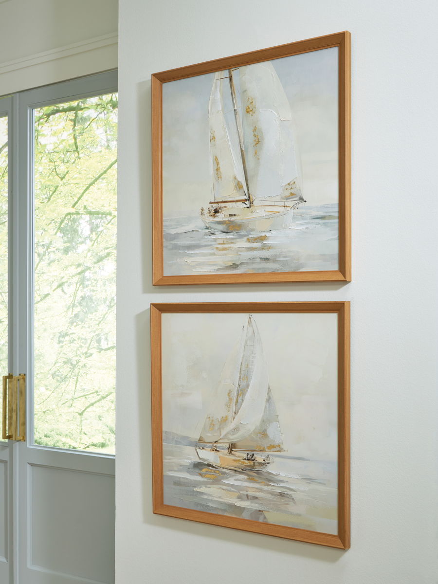Winbrook - Wall Art Set (Set of 2) - Gray / Tan / Gold Finish - Image 3