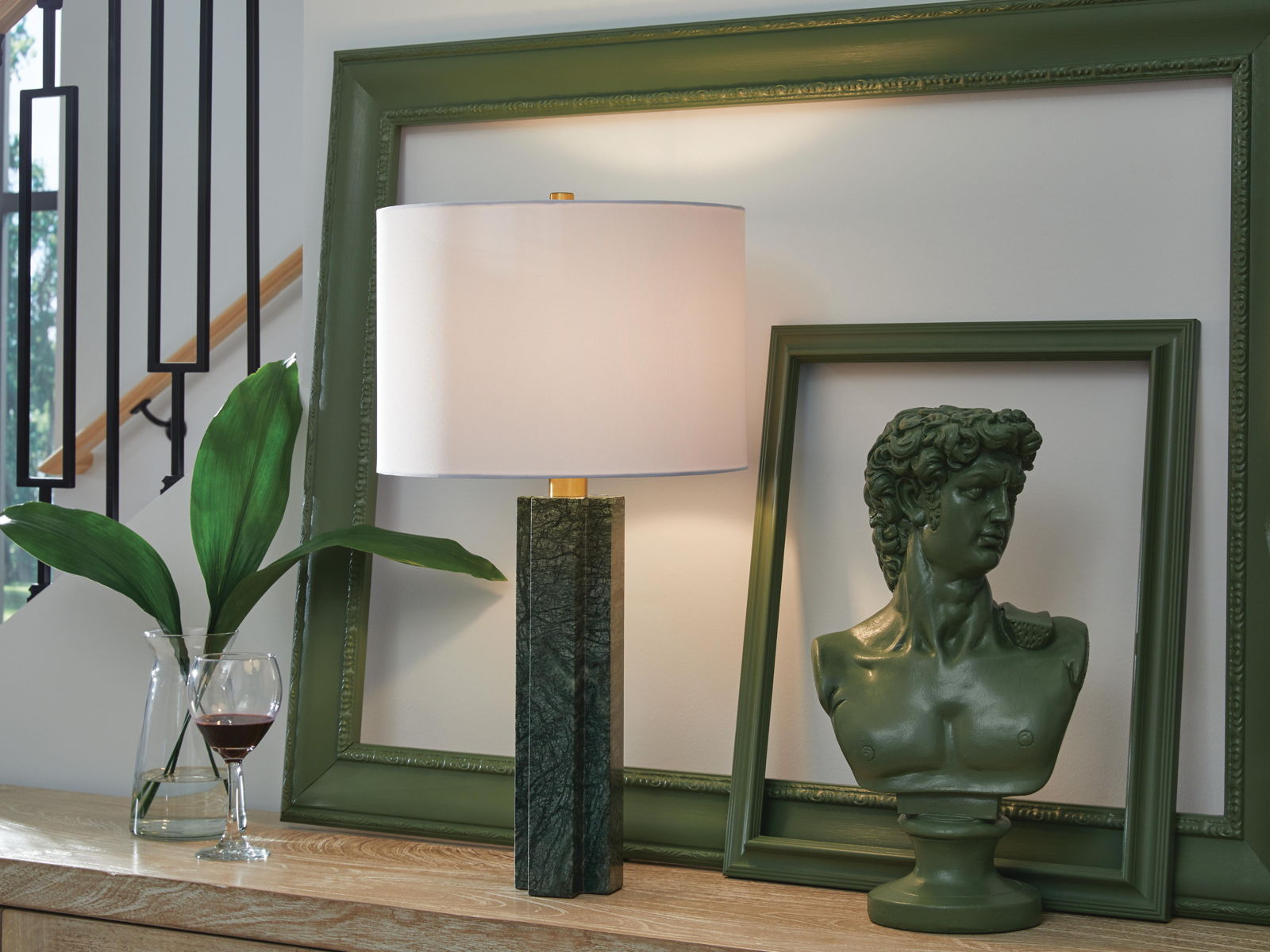 Keegan - Marble Table Lamp - Green - Image 4