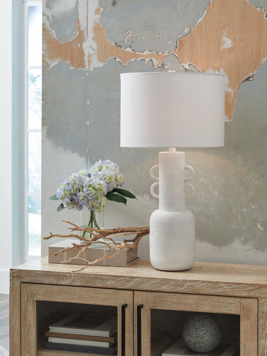 Perringhill - Metal Table Lamp - Distressed White - Image 3