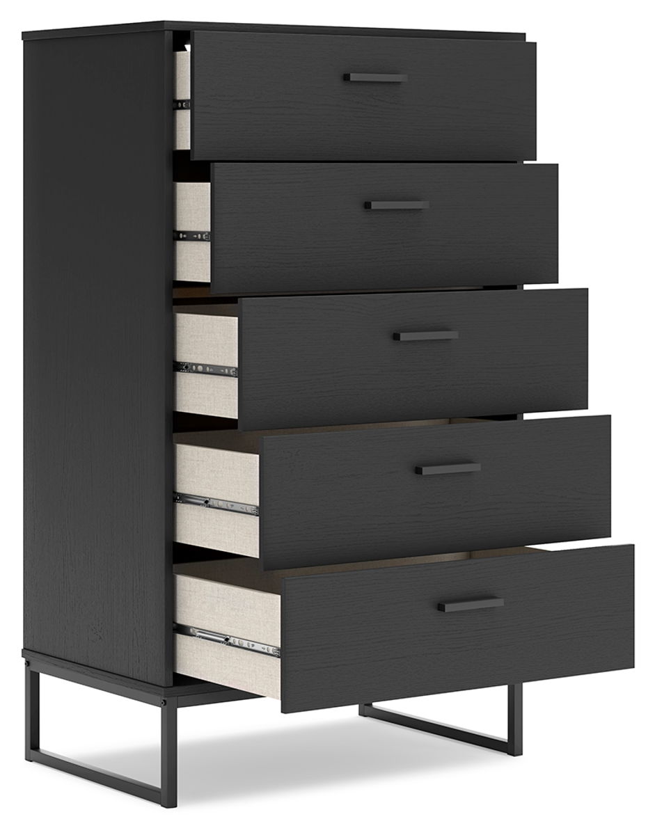 Socalle - Five Drawer Chest - Black - Image 4