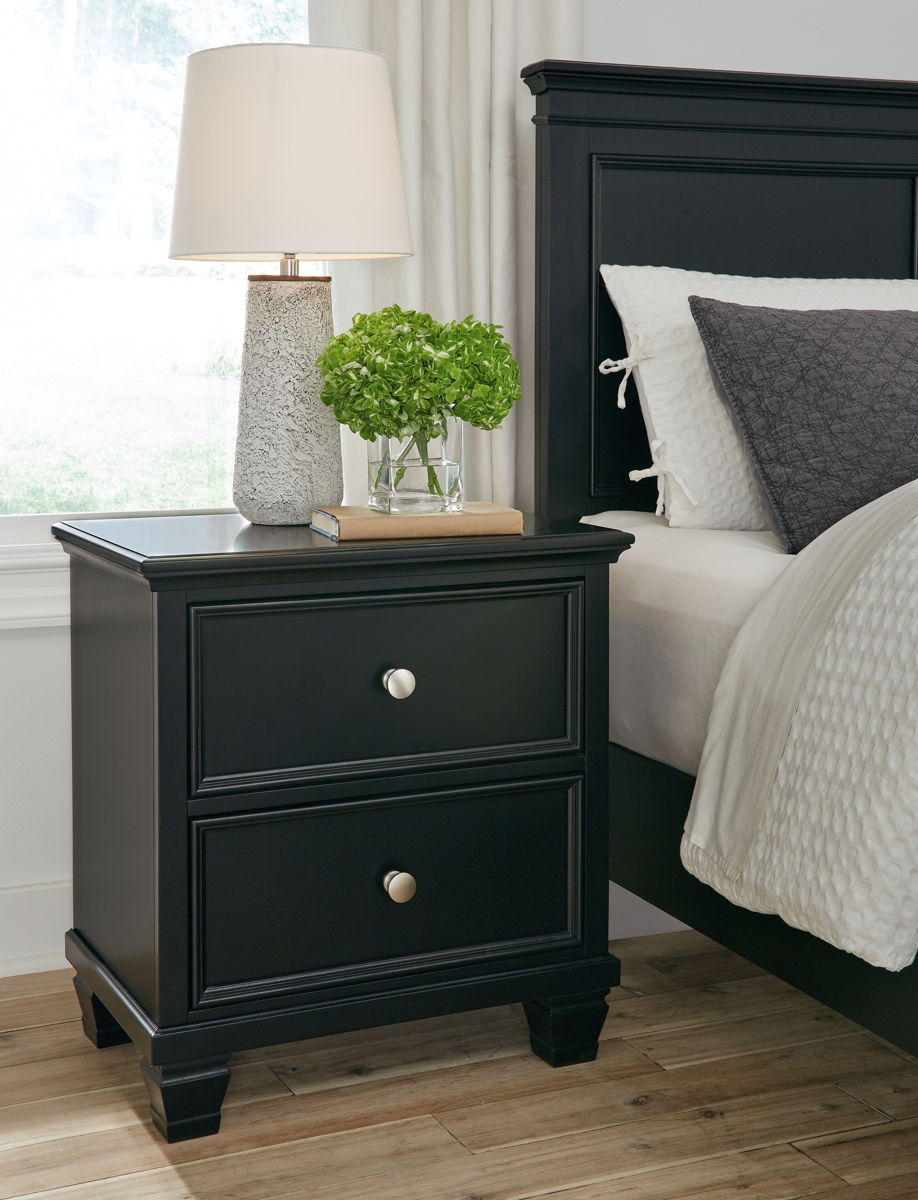 Lanolee - Two Drawer Nightstand - Black - Image 2